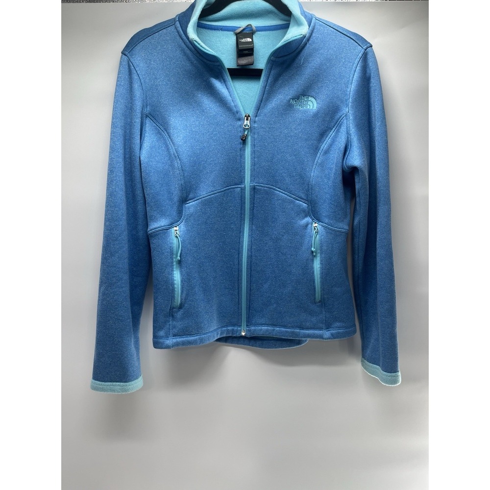 The North Face Teal Color Full‎ Zip Fleece Jacket Women's Size Medium